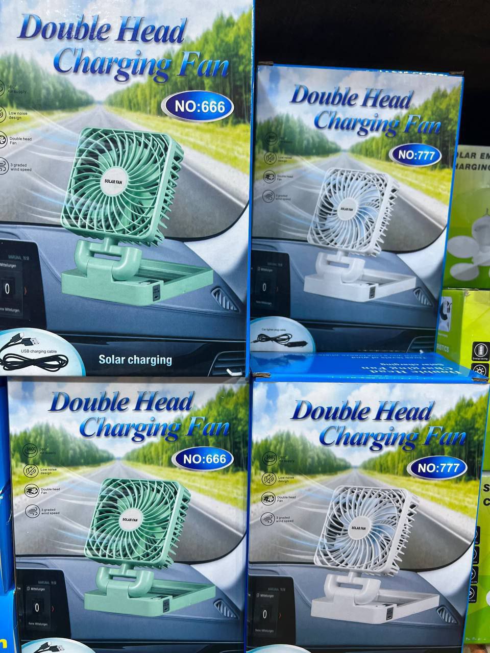 Single rechargeable/solar fan