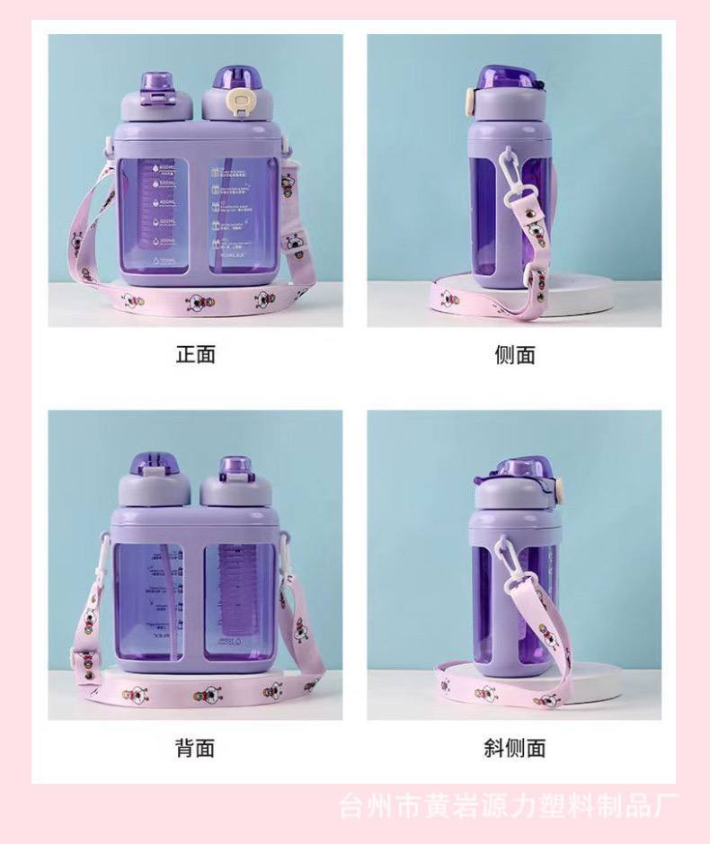 Detachable 2 compartment 1600ml water bottle