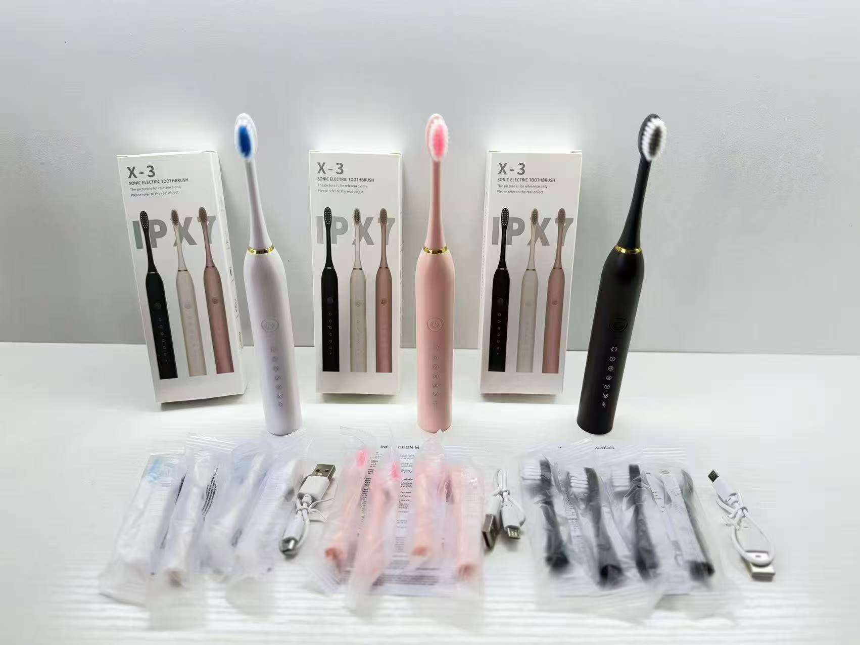 Rechargeable electric toothbrush With 3 extra changeable brush