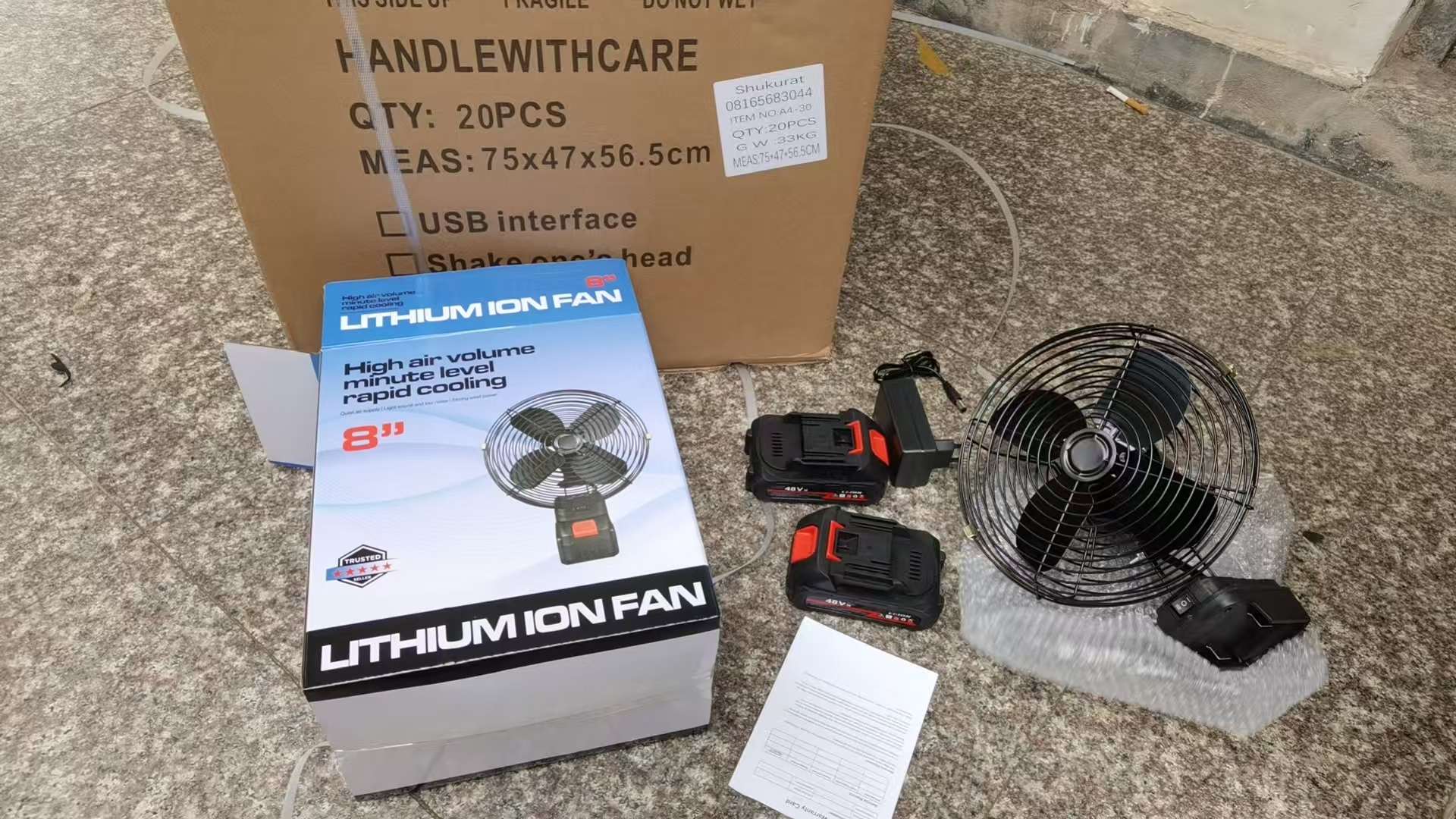 Lithium 2 batteries fan