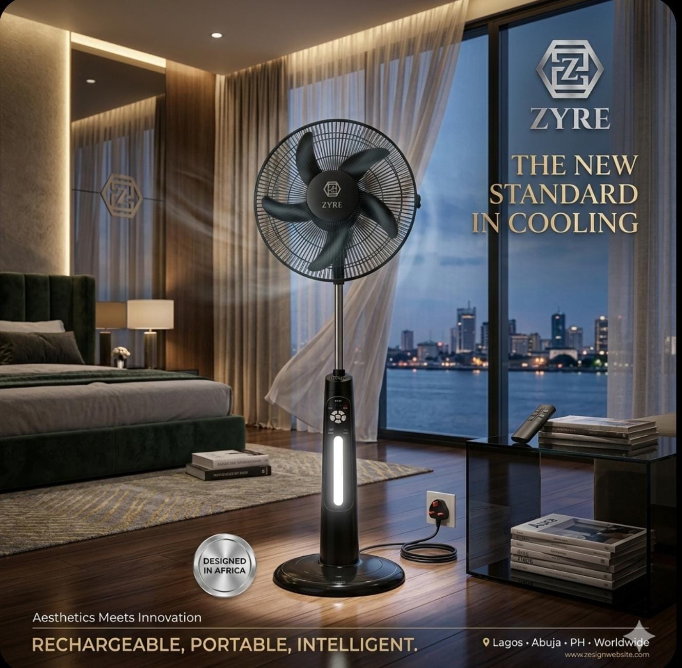 Zyre 18inches rechargeable fan
