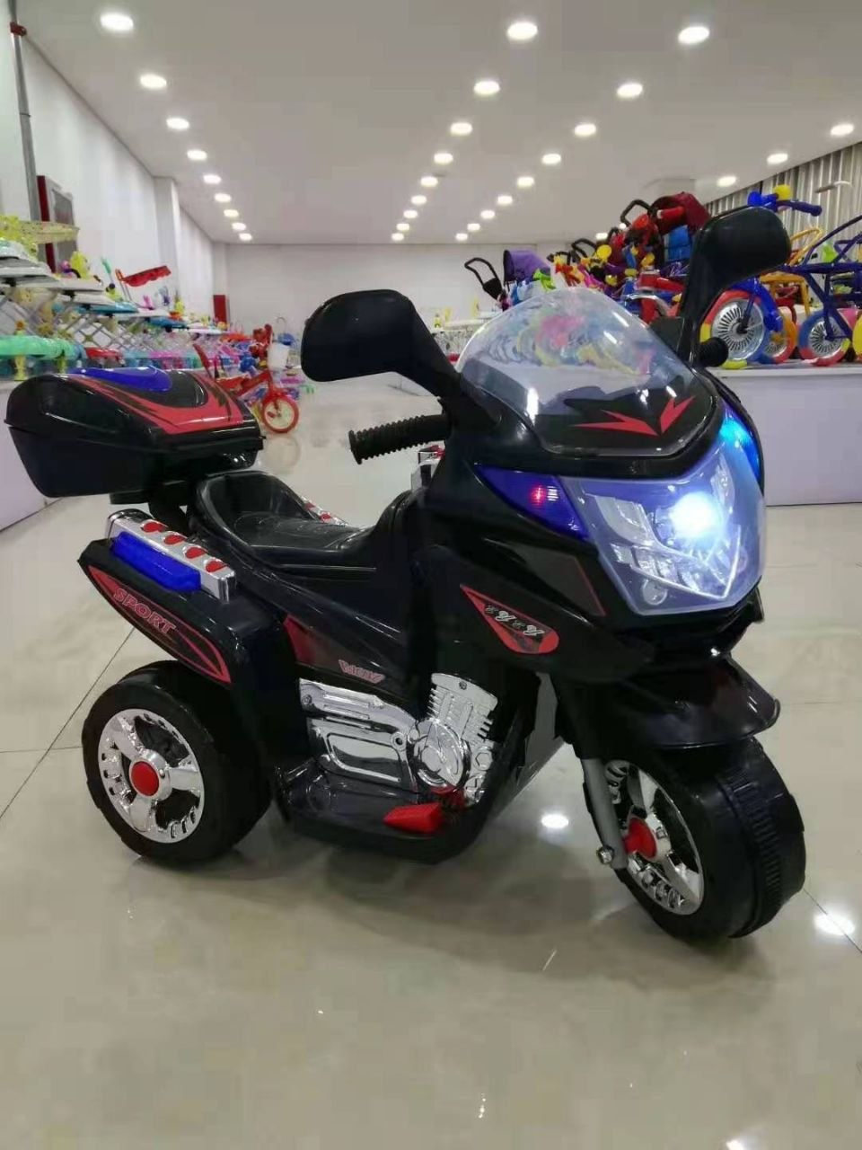 RECHARGEABLE 3-wheel electric ride on motorcycle (power bike) for children