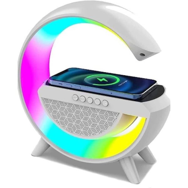 Wireless Phone Charger with HiFi Bluetooth Speaker,Colorful RGB  Light and FM Radio function - Image 2