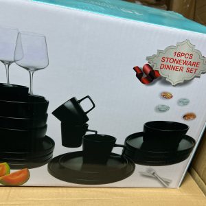 black 16 pieces dinner set
