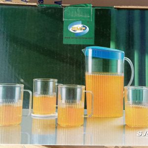 Durable water/juice jug with cups