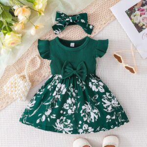 GREEN BOW BABY GOWN