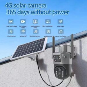 Solar security camera dual lens 4g enabled (sim card) (V380 app) Memory card /64gb.