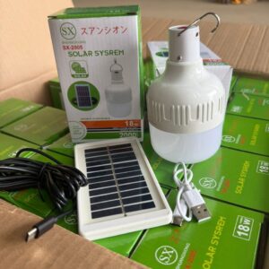 18 watts solar panel & bulb.